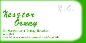 nesztor ormay business card